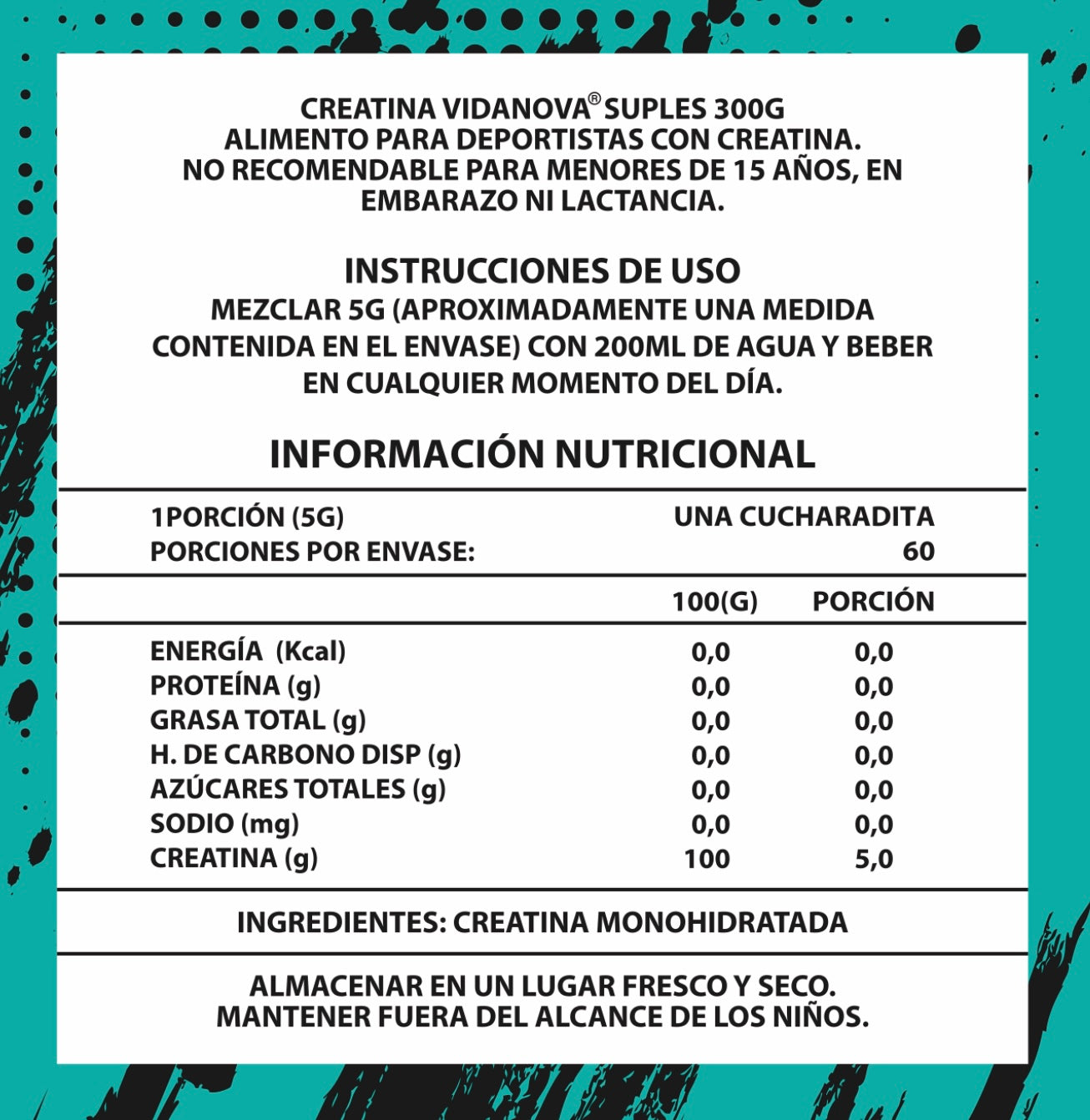 Creatina Monohidratada Micronizada PRO 300mg