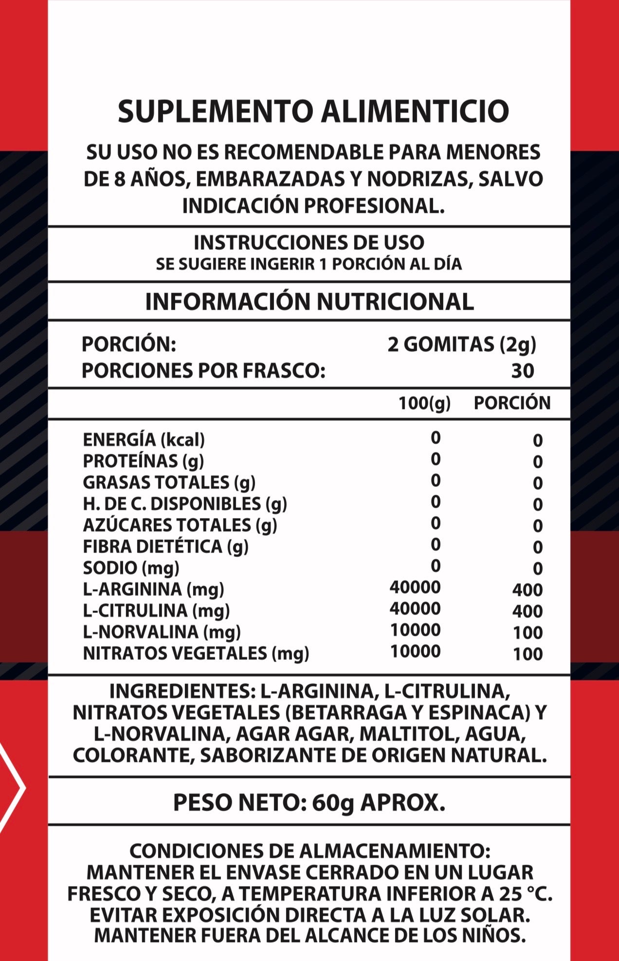 OXIDO NITRICO GOMITAS 60