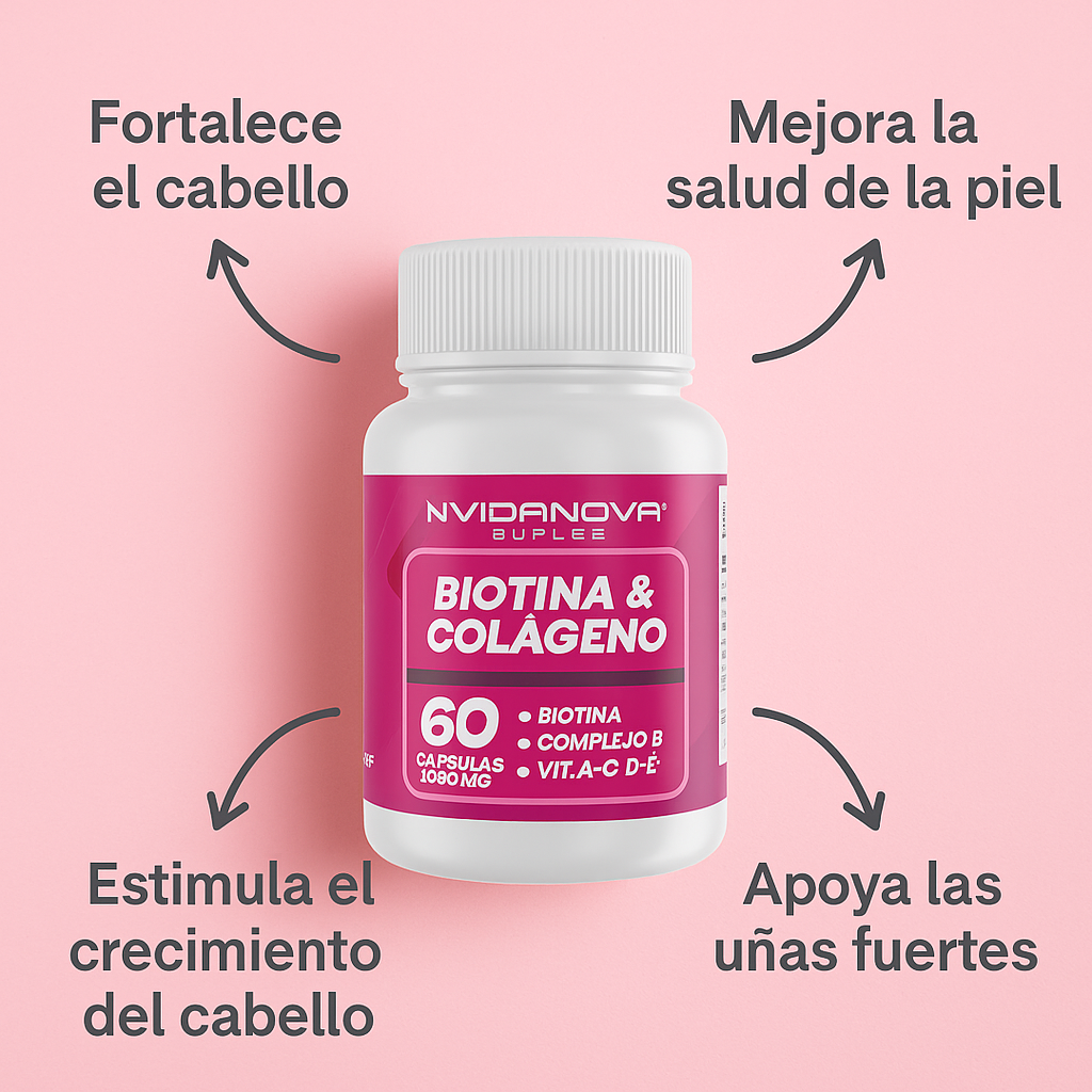 Biotina & Colágeno Vidanova 1000mg (60 cápsulas)