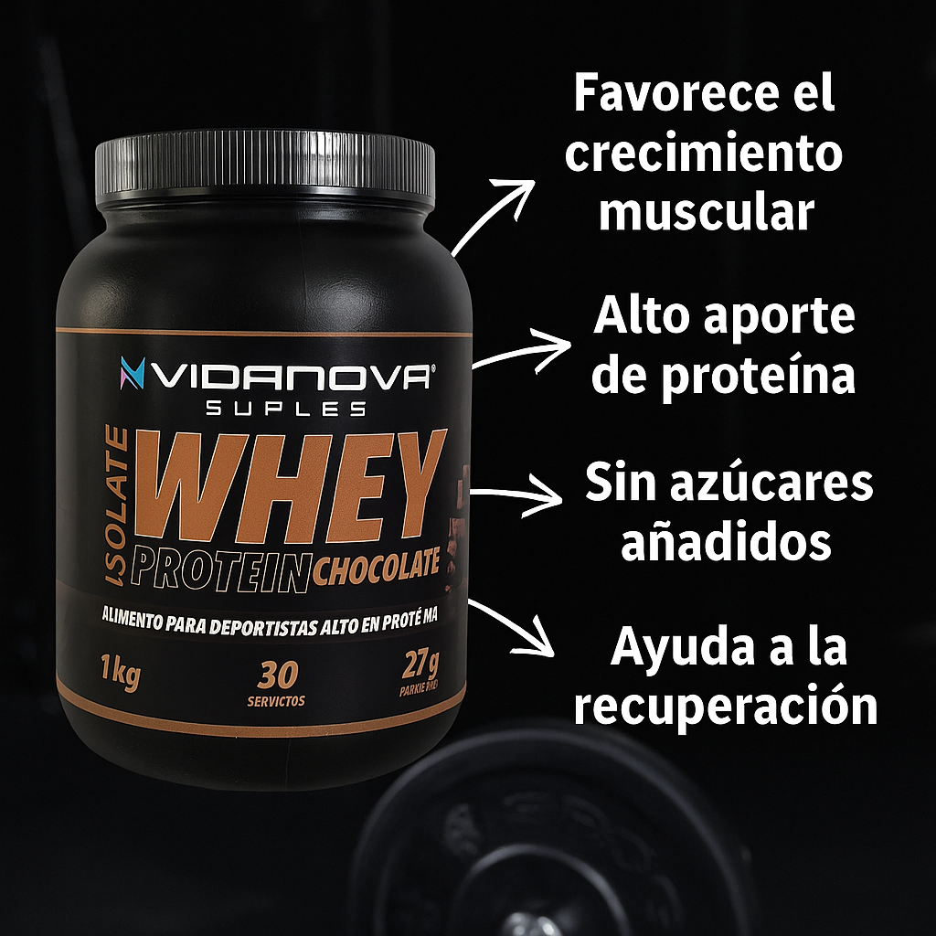 Proteína ISO Whey Vidanova sabor Chocolate (1 kg)